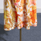 Bohemian Dress Holiday Floral Print Zipper Dress