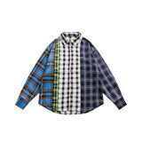 Unisex Shirt Embroidered Plaid Shirt Casual Loose