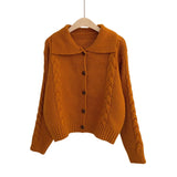 Women Knitted Cardigan College Style Loose Short