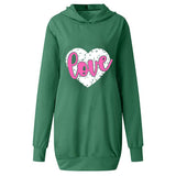 Valentine's Day Dress Autumn and Winter Hooded Printed Sweater Dress Women's Clothing