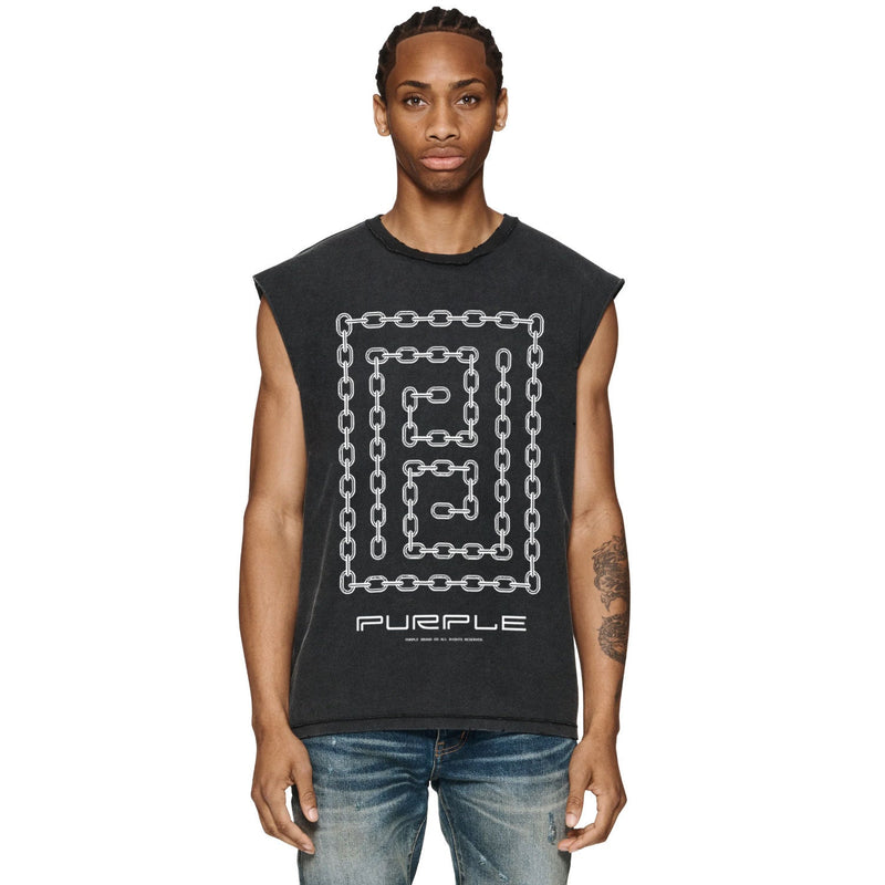 Purple Brand Distressed Tank T Shirts Distressed Sleeveless T-shirt Vest