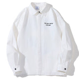 Men Long Sleeved T Shirt Letter Printed Long Sleeve Shirt Men's Spring and Autumn Leisure Loose Outer Shirt