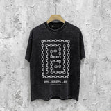 Purple Brand Distressed T Shirts Short Sleeve