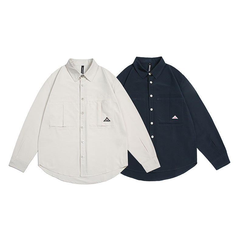 Unisex Shirt Vintage Men's Large Loose Pockets Coat