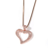 Jewelry Zircon Curved Love Fashion Pendant Necklace Hip Hop ins St. Valentine's Spectrum Royalty