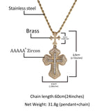 Jewelry ins Wind Cross Hip Hop Necklace Men's and Women's Copper with Zircon Egypt Pieces Crosses St. Valentine's Spectrum