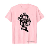 Inspired by Queen's Platinum Jubilee 2022 Elizabeth 70 Years T-shirt round Neck Short Sleeve T-shirt