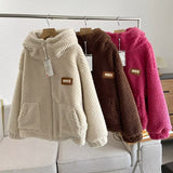 Women Cotton Coat Lamb Fur Coat Rabbit Ear Hat