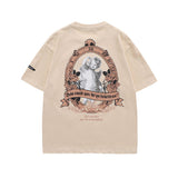 Men T-Shirt Cross Retro Loose All-Match