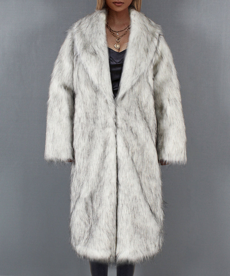 Women Fur Jacket Long Plush Warm Jacket