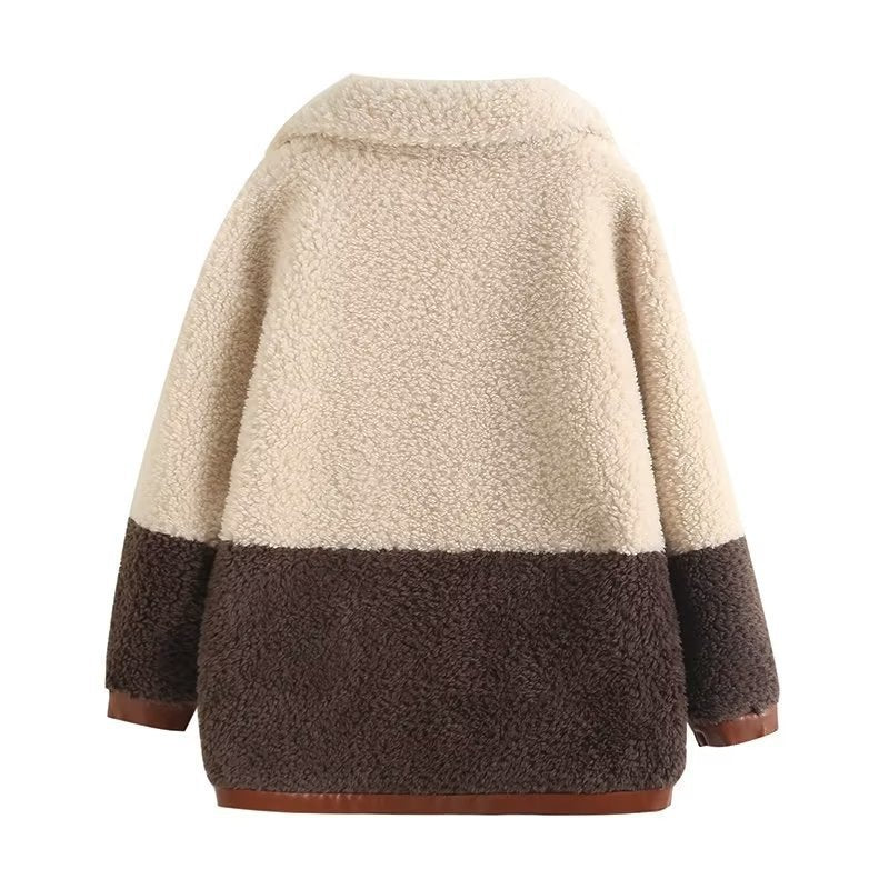 Women Cotton Coat Loose Lamb Wool Casual