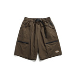 Unisex Shorts Vintage Zipper Workwear with Pocket Shorts Loose
