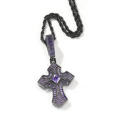 Jewelry Ladder Zircon Cross Pendant Hip Hop Necklace Crosses Spectrum