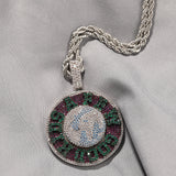 Jewelry Rotatable AFGK Earth Pendant Ma Siwei Full Diamond Tide Necklace Dog Tags rapper Spectrum