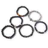 Bracelet Tiger's Eye Volcanic Stone Agate Microencrusted Zircon Hip Hop Royalty