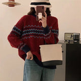 Women Pullover Sweater Loose Thick Sweater