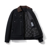 Men Vintage Jackets Vintage Tooling Jacket Women's Casual Lapel Padded Cotton