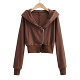 Women Hoodie Retro Small Loose Cardigan