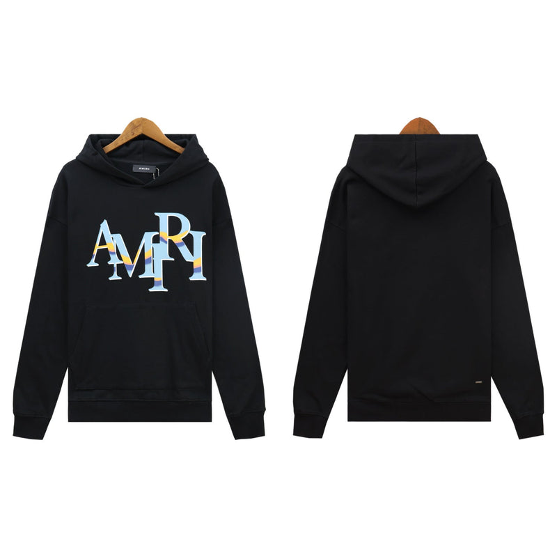 Amiri Hoodie AMI gradual change letter pattern pullover hooded sweater