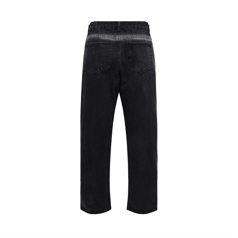 Men Jeans Zipper Stitching Loose