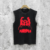 Purple Brand Distressed Tank T Shirts Distressed Sleeveless T-shirt Vest