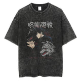 Men Vintage T-shirt Harajuku Anime Graphic Print T-Shirt
