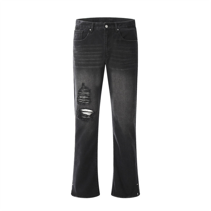 Men Jeans Ripped White Split Leisure