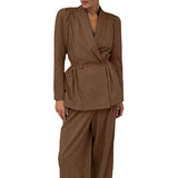 Women Co-Ords Suit Long Sleeve Jacket Casual