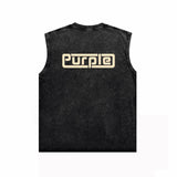 Purple Brand Distressed Tank T Shirts Distressed Sleeveless T-shirt Vest