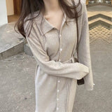 Women Knitted Cardigan Loose Fashion Dress
