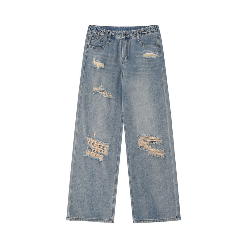 Men Jeans Loose Hole Leisure