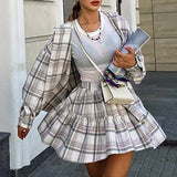 Women Co-Ords Winter Plaid Shirt Casual Fashion
