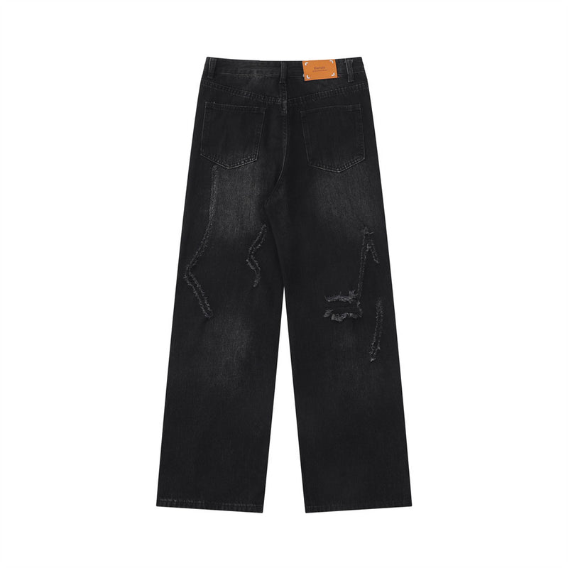 Men Jeans Ripped Distressed Loose