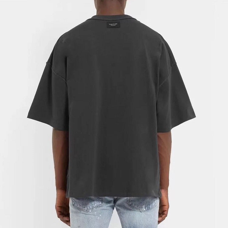 Fog Fear of God Essentials T Shirt Distressed inside-out Wear Solid Color Base Shirt Couple T-shirt