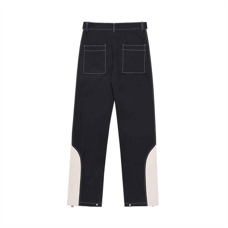 Men Jeans Stitching Trendy Zipper Slit