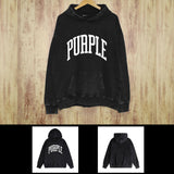 Purple Brand Distressed Hoodie Fashion Old Loose Hooded Sweater