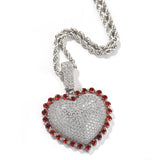 Jewelry Love Copper Zircon Pendant Round Zirconium Pendant Necklace Spectrum St. Valentine's Royalty