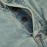 Men Jeans Ripped Rough Edges Distressed Cardigan with Buttons