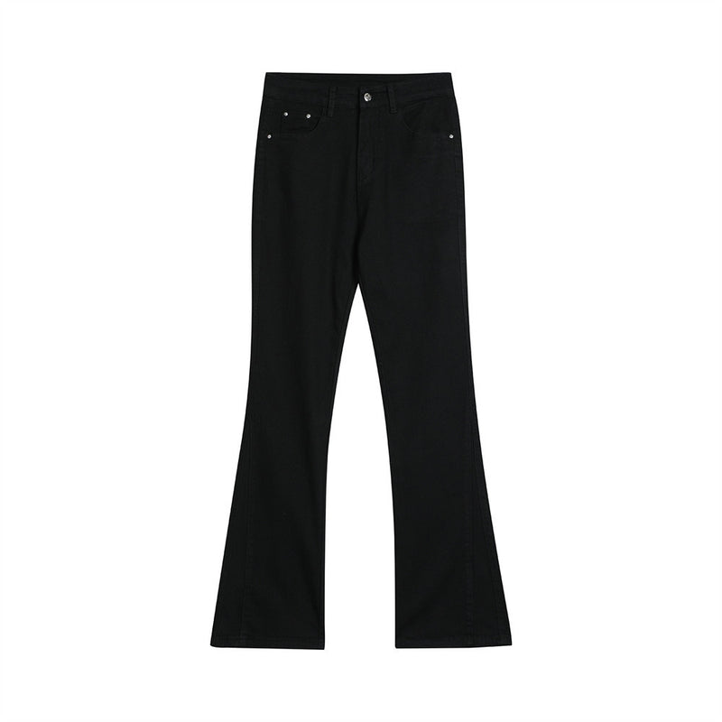 Men Jeans flared pants loose pure white