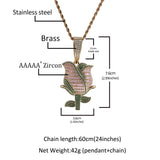 Jewelry Rose Pendant Vintage Hip Hop Copper Microencrusted Zircon Spectrum St. Valentine's