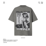 American vintage street T-shirt pure cotton men's and women's summer loose