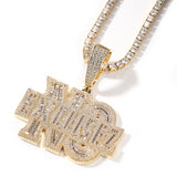 Jewelry Hip Hop Necklace Microencrusted Zircon Fashion Twist Chain Spectrum Word Up St. Valentine's