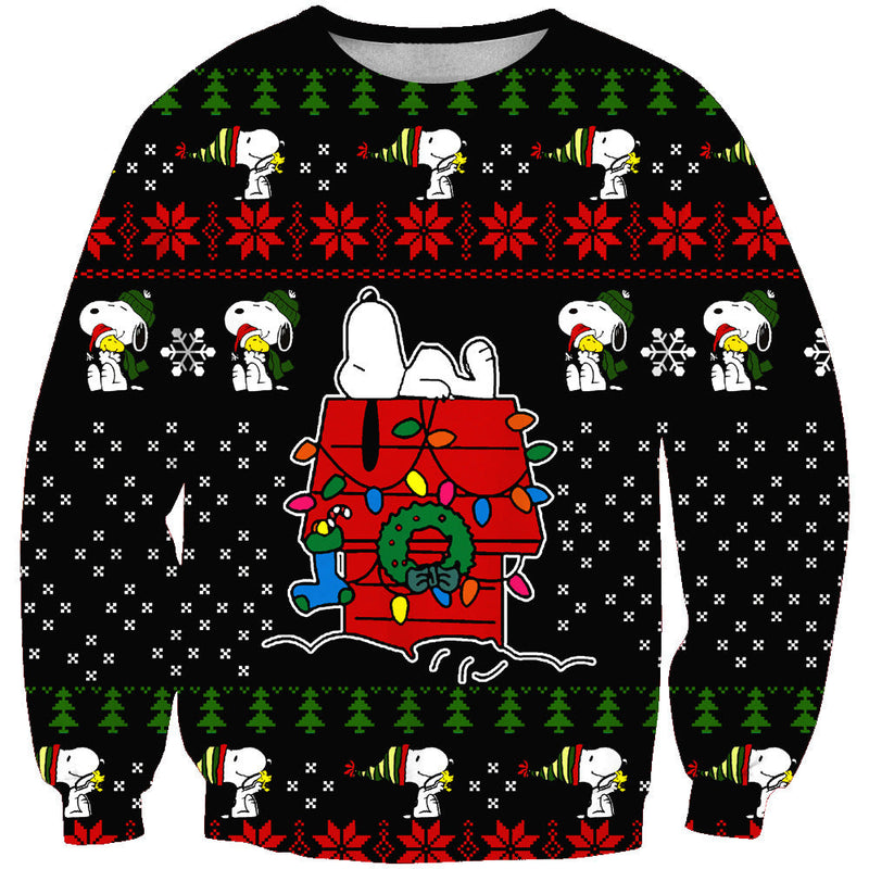 Black Christmas Sweater 3D Printed Crew Neck Sweatshirt