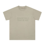 Fog Essentials T Shirts Spring Summer FOG Season 8 Flocking Letter Crew Neck Short Sleeves