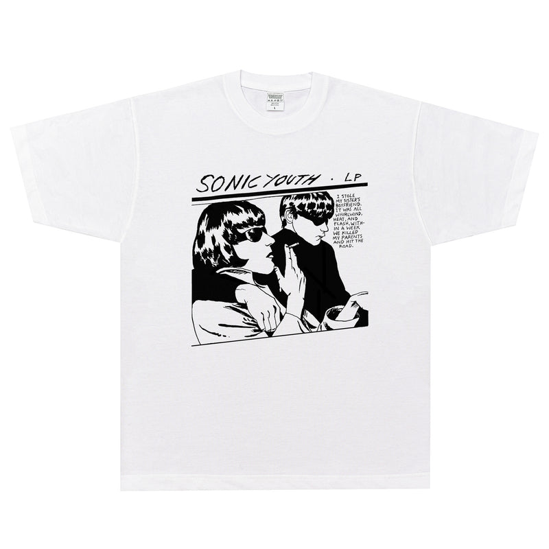 Rock Star T Shirt Sonic Youth Goo Band Rock Small Neckline American Street Loose Short Sleeve