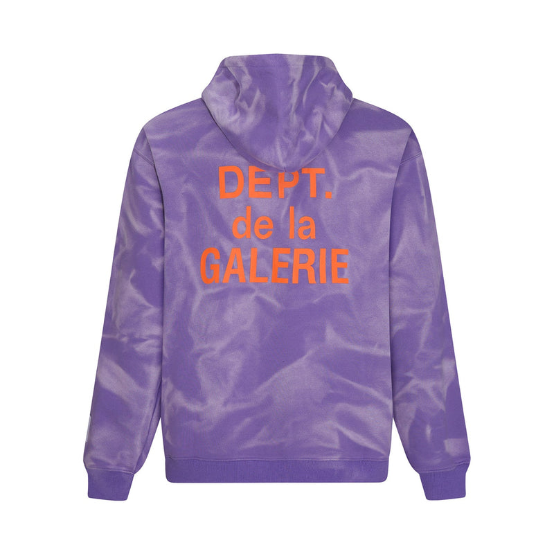 Gallery Dept Hoodie Letter Tie-Dye Washed Hooded Sweater Cardigan Jacket