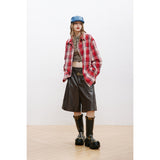 Unisex Shirt Plaid Loose