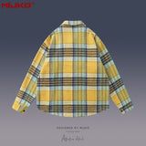 MIJKO Mens Jacket Long Sleeve Wool Unisex Shirt