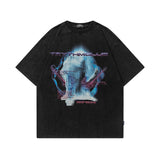 Men T-shirt Angel Print Retro Loose