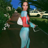 Women Dress Fashion Sexy Mesh